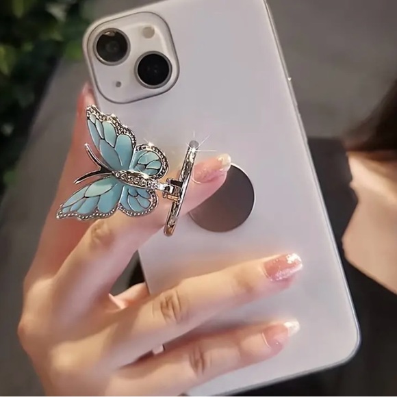 1 Pcs 360°Rotation Metal Butterfly Cell Phone Stand/ Finger Ring Holder - Picture 7 of 8